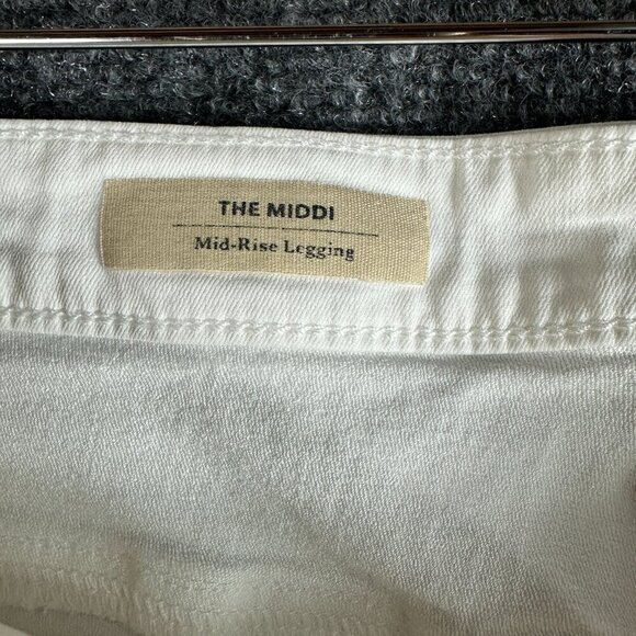 AG Adriano Goldschmied Jeans Womens 31 The Middi Mid Rise Leggings White Stretch - Picture 3 of 10